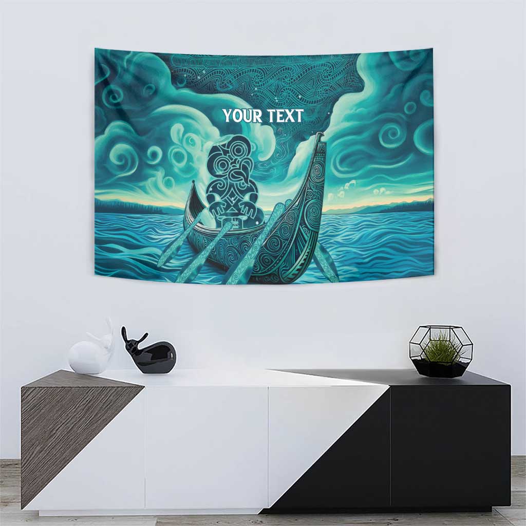 Personalised New Zealand Waitangi Day Tapestry Hei Tiki With Maori Waka - Whakarare Pattern