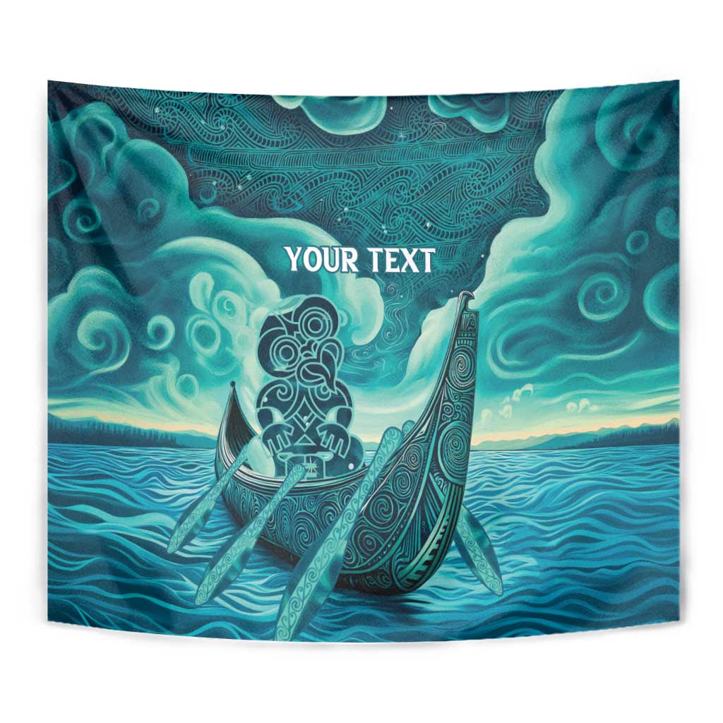 Personalised New Zealand Waitangi Day Tapestry Hei Tiki With Maori Waka - Whakarare Pattern