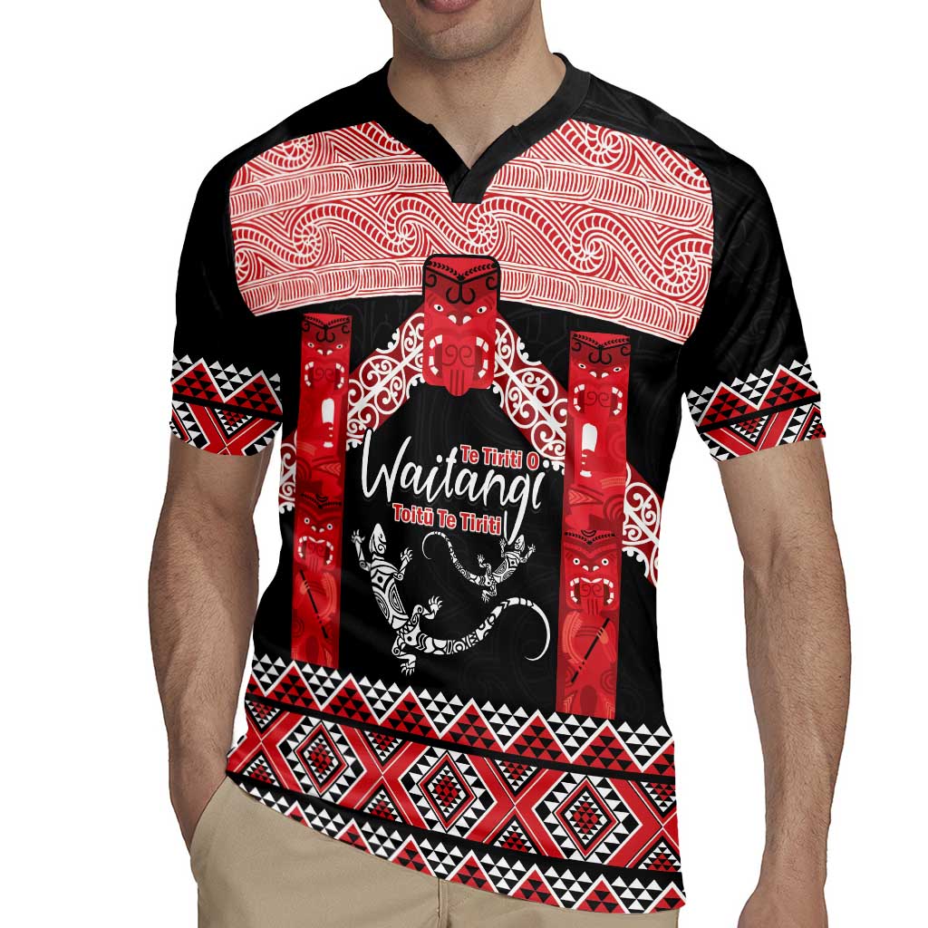 Toitu Te Tiriti O Waitangi Rugby Jersey Maori Wharenui With Taniko Motifs
