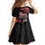 New Zealand 1840 Waitangi Day Family Matching Off Shoulder Maxi Dress and Hawaiian Shirt Aotearoa Haka Mask - Red Version