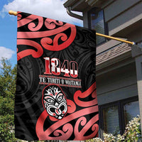New Zealand 1840 Waitangi Day Garden Flag Aotearoa Haka Mask - Red Version