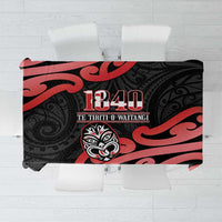 New Zealand 1840 Waitangi Day Tablecloth Aotearoa Haka Mask - Red Version