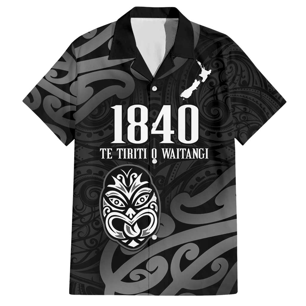 New Zealand 1840 Waitangi Day Hawaiian Shirt Aotearoa Haka Mask - Black Version LT14 Black - Polynesian Pride