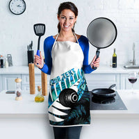 New Zealand Lawn Bowls Custom Apron Aotearoa Silver Fern Paua Shell - Polynesian Pride