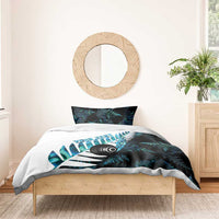 New Zealand Lawn Bowls Custom Bedding Set Aotearoa Silver Fern Paua Shell - Polynesian Pride