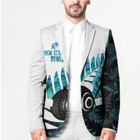 New Zealand Lawn Bowls Custom Blazer Aotearoa Silver Fern Paua Shell - Polynesian Pride