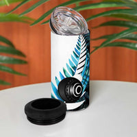 New Zealand Lawn Bowls Custom 4 in 1 Can Cooler Tumbler Aotearoa Silver Fern Paua Shell - Polynesian Pride
