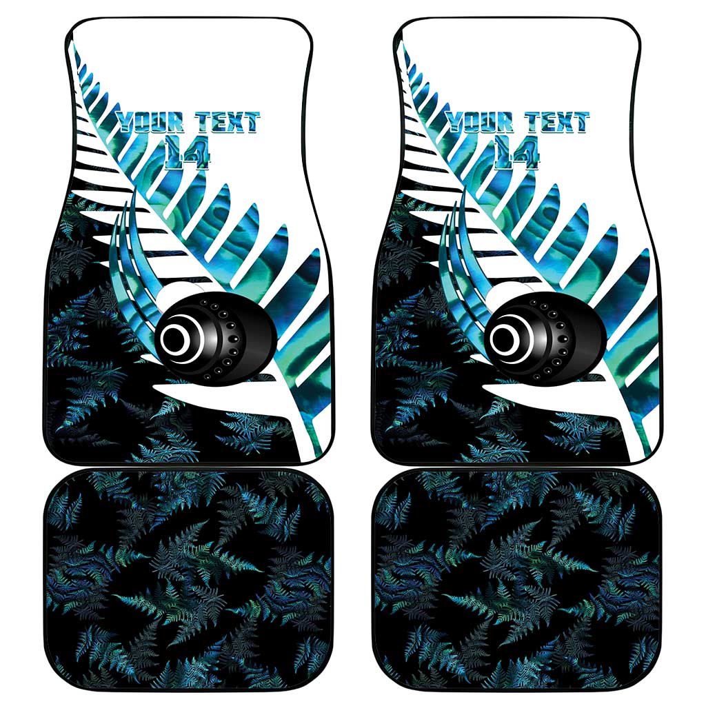 New Zealand Lawn Bowls Custom Car Mats Aotearoa Silver Fern Paua Shell - Polynesian Pride