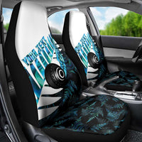 New Zealand Lawn Bowls Custom Car Seat Cover Aotearoa Silver Fern Paua Shell - Polynesian Pride