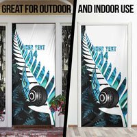 New Zealand Lawn Bowls Custom Door Cover Aotearoa Silver Fern Paua Shell - Polynesian Pride