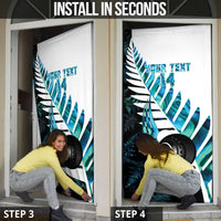 New Zealand Lawn Bowls Custom Door Cover Aotearoa Silver Fern Paua Shell - Polynesian Pride