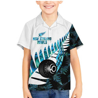 New Zealand Lawn Bowls Custom Family Matching Mermaid Dress and Hawaiian Shirt Aotearoa Silver Fern Paua Shell - Polynesian Pride