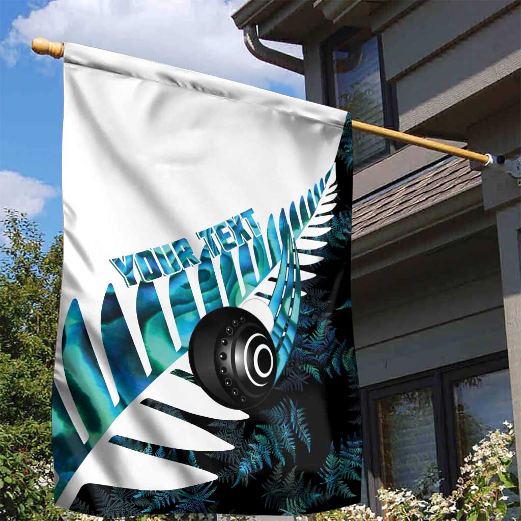 New Zealand Lawn Bowls Custom Garden Flag Aotearoa Silver Fern Paua Shell - Polynesian Pride