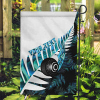 New Zealand Lawn Bowls Custom Garden Flag Aotearoa Silver Fern Paua Shell - Polynesian Pride