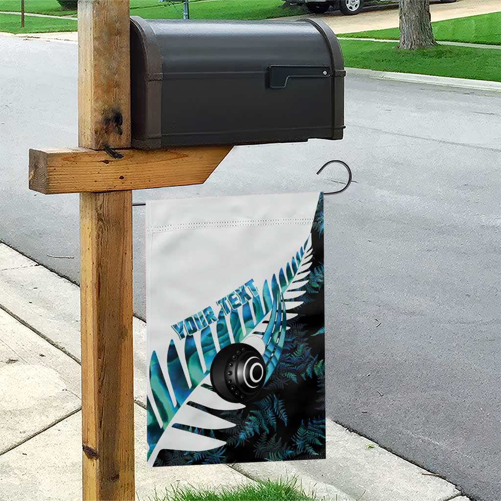 New Zealand Lawn Bowls Custom Garden Flag Aotearoa Silver Fern Paua Shell - Polynesian Pride
