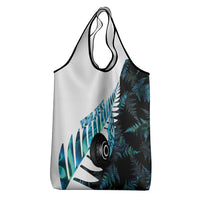 New Zealand Lawn Bowls Custom Grocery Bag Aotearoa Silver Fern Paua Shell - Polynesian Pride
