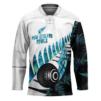 New Zealand Lawn Bowls Custom Hockey Jersey Aotearoa Silver Fern Paua Shell - Polynesian Pride