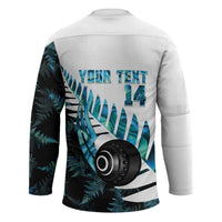 New Zealand Lawn Bowls Custom Hockey Jersey Aotearoa Silver Fern Paua Shell - Polynesian Pride