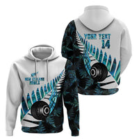 New Zealand Lawn Bowls Custom Hoodie Aotearoa Silver Fern Paua Shell - Polynesian Pride