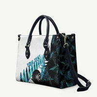 New Zealand Lawn Bowls Custom Leather Bag Aotearoa Silver Fern Paua Shell - Polynesian Pride