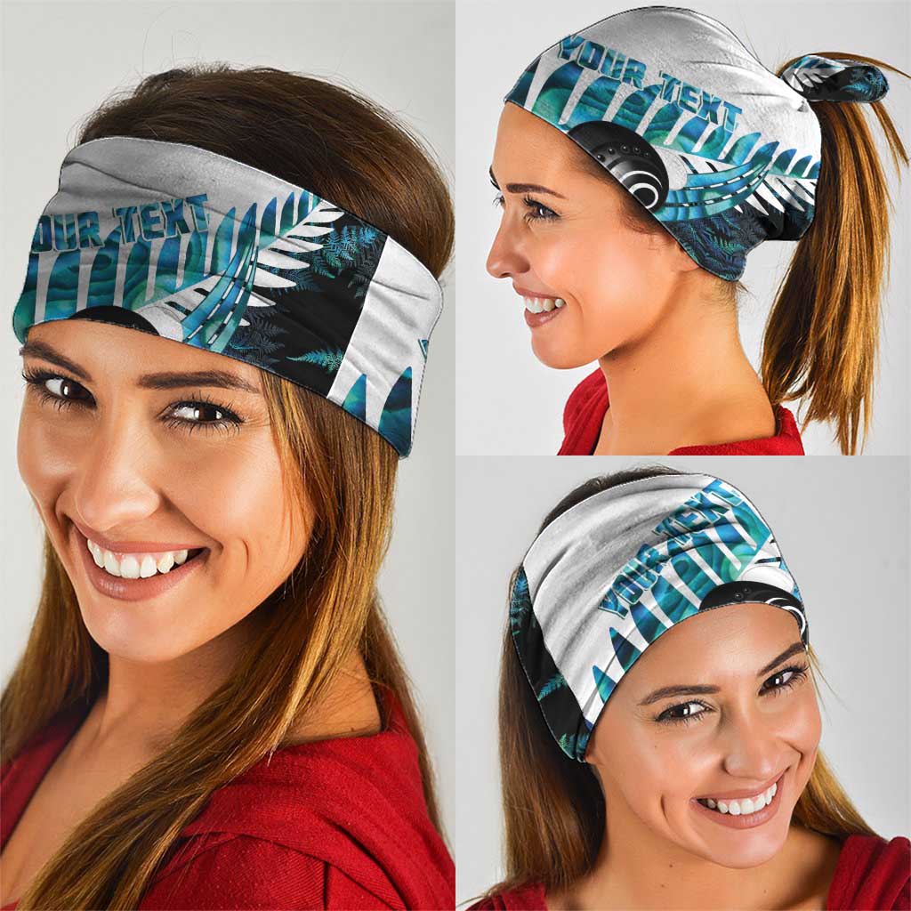 New Zealand Lawn Bowls Custom Neck Gaiter Aotearoa Silver Fern Paua Shell - Polynesian Pride