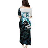 New Zealand Lawn Bowls Custom Puletasi Aotearoa Silver Fern Paua Shell - Polynesian Pride