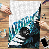 New Zealand Lawn Bowls Custom Puzzle Aotearoa Silver Fern Paua Shell - Polynesian Pride