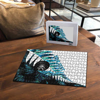 New Zealand Lawn Bowls Custom Puzzle Aotearoa Silver Fern Paua Shell - Polynesian Pride