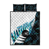 New Zealand Lawn Bowls Custom Quilt Bed Set Aotearoa Silver Fern Paua Shell - Polynesian Pride