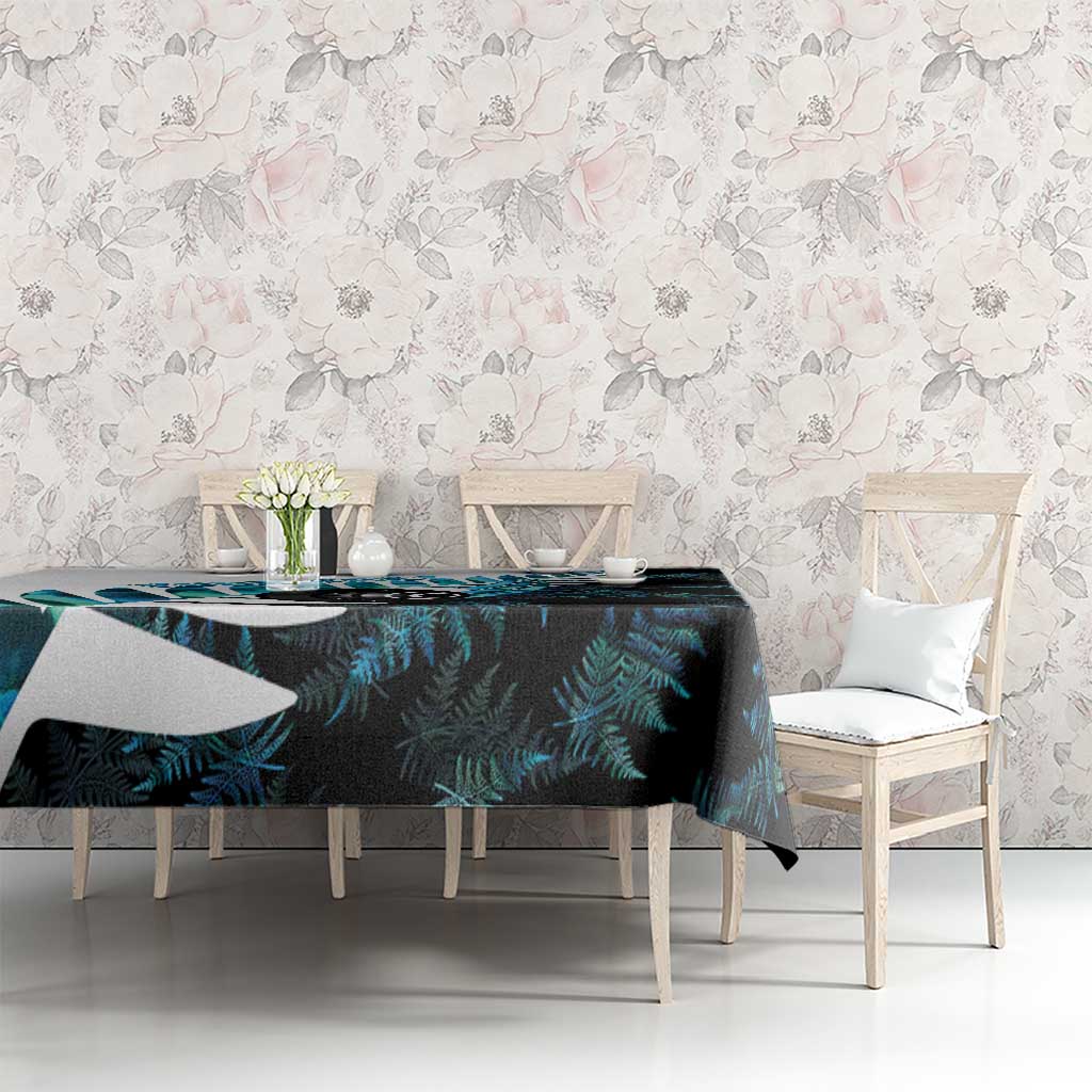 New Zealand Lawn Bowls Custom Tablecloth Aotearoa Silver Fern Paua Shell - Polynesian Pride