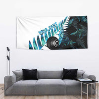 New Zealand Lawn Bowls Custom Tapestry Aotearoa Silver Fern Paua Shell - Polynesian Pride