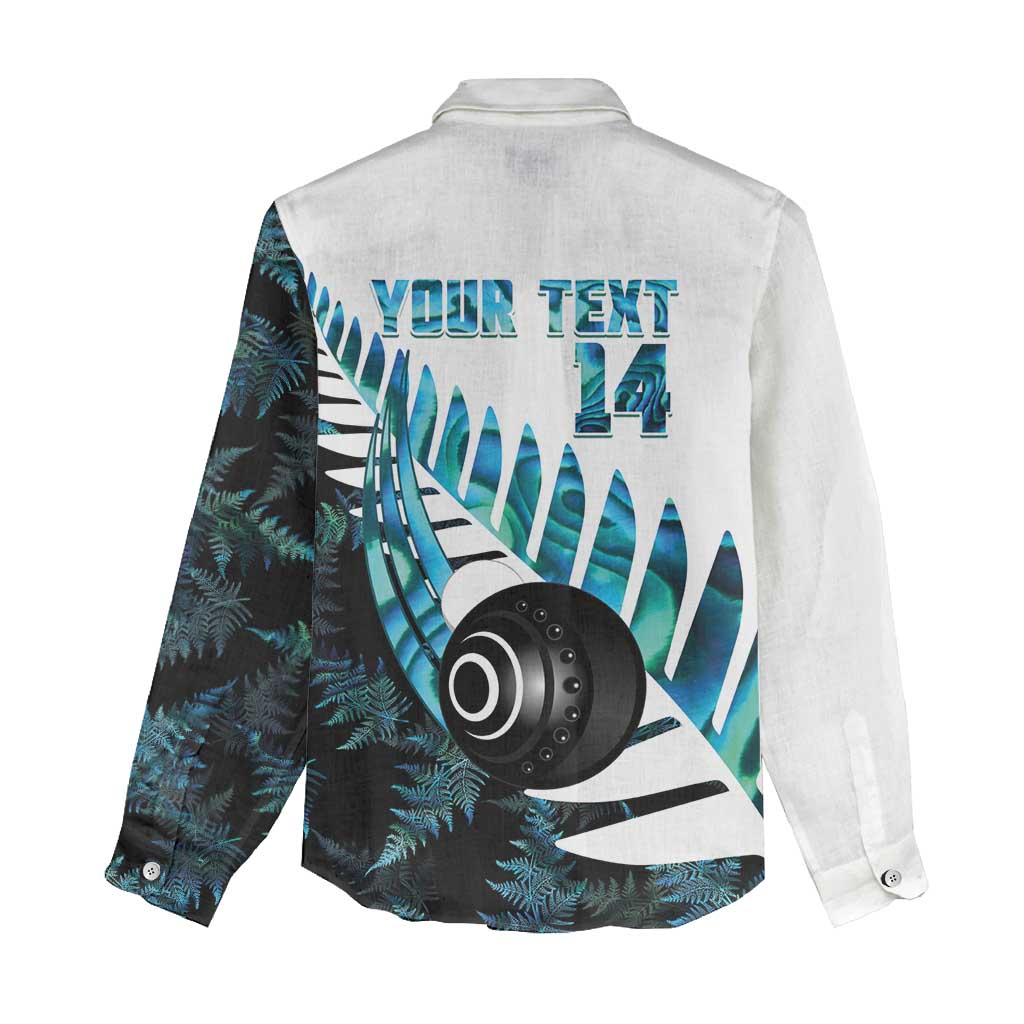 New Zealand Lawn Bowls Custom Women Casual Shirt Aotearoa Silver Fern Paua Shell - Polynesian Pride