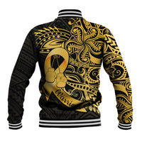 Polynesia Bone Cancer Awareness Baseball Jacket Fight Warriors