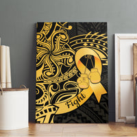 Polynesia Bone Cancer Awareness Canvas Wall Art Fight Warriors