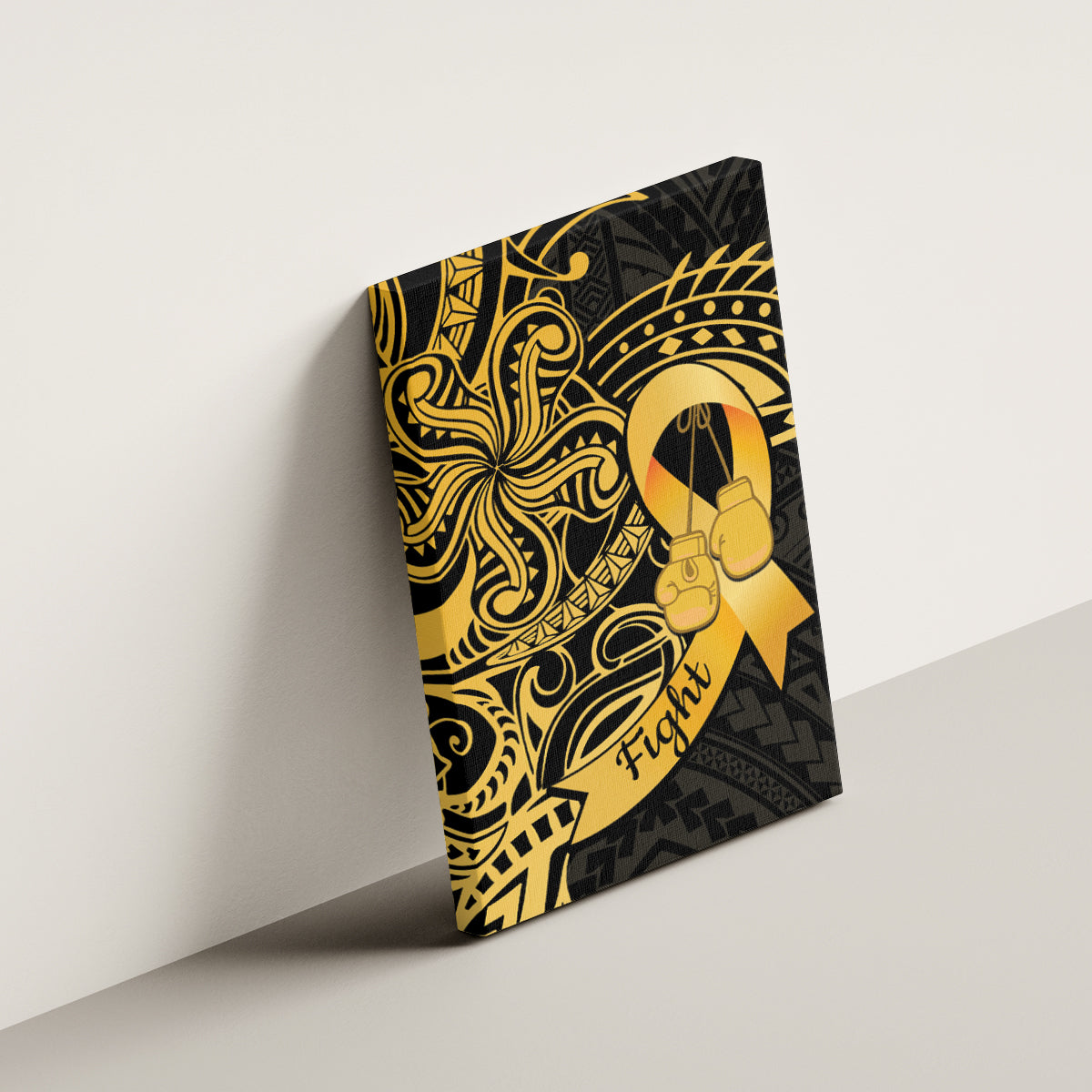 Polynesia Bone Cancer Awareness Canvas Wall Art Fight Warriors
