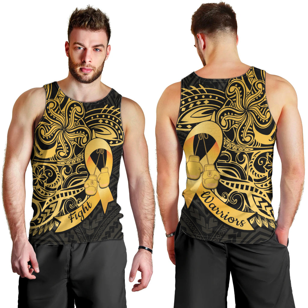 Polynesia Bone Cancer Awareness Men Tank Top Fight Warriors