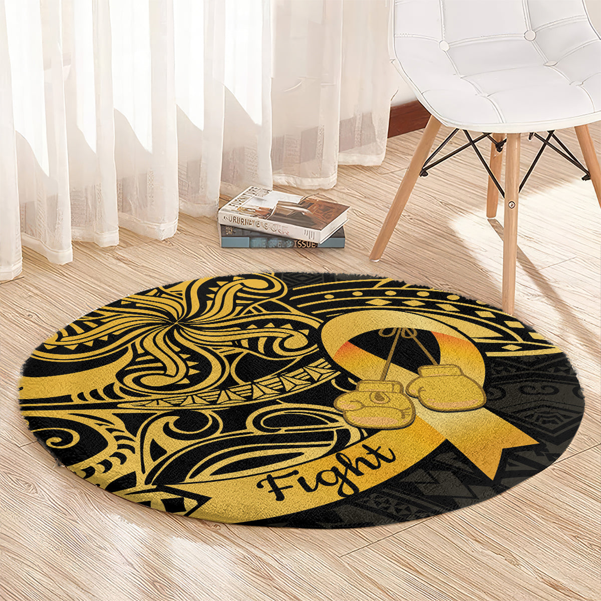 Polynesia Bone Cancer Awareness Round Carpet Fight Warriors