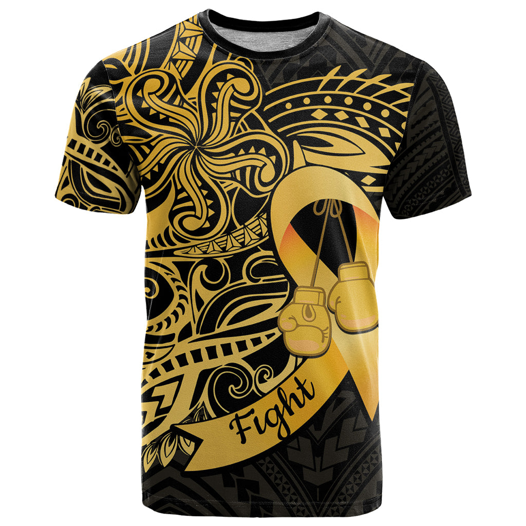 Polynesia Bone Cancer Awareness T Shirt Fight Warriors LT14 Black - Polynesian Pride