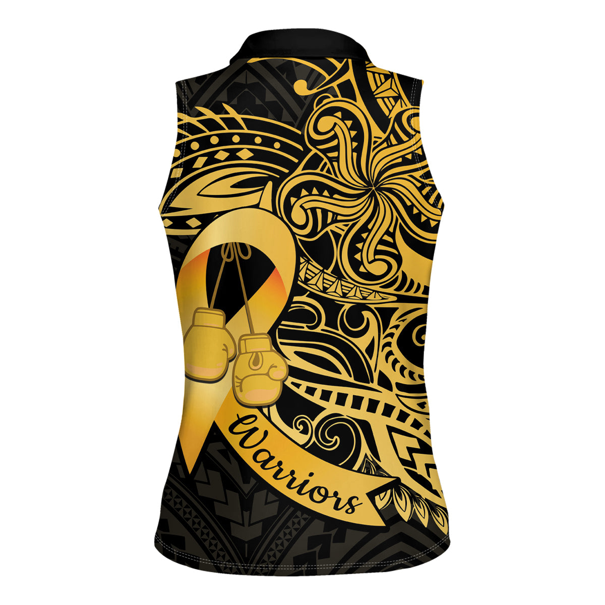 Polynesia Bone Cancer Awareness Women Sleeveless Polo Shirt Fight Warriors