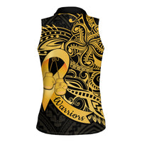 Polynesia Bone Cancer Awareness Women Sleeveless Polo Shirt Fight Warriors