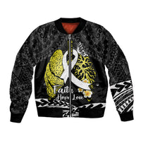 Personalised Polynesia World Lung Cancer Day Bomber Jacket Faith Hope Love