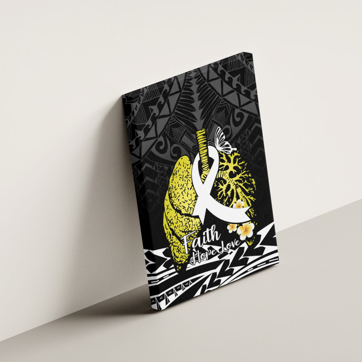 Polynesia World Lung Cancer Day Canvas Wall Art Faith Hope Love