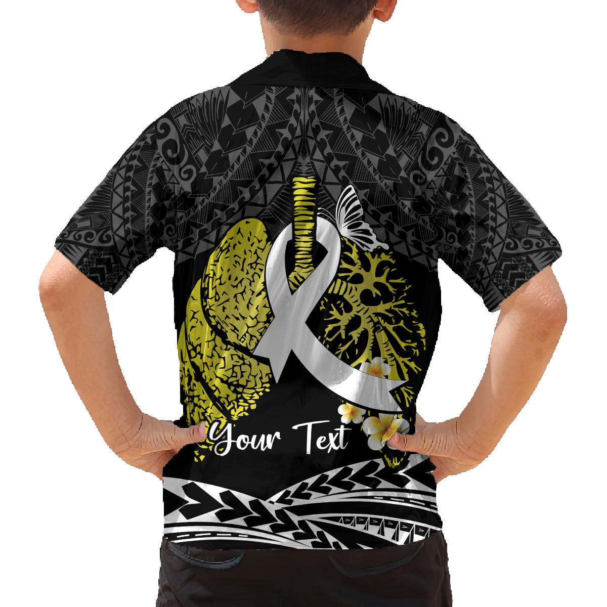 Personalised Polynesia World Lung Cancer Day Family Matching Long Sleeve Bodycon Dress and Hawaiian Shirt Faith Hope Love LT14 - Polynesian Pride