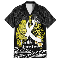 Personalised Polynesia World Lung Cancer Day Family Matching Long Sleeve Bodycon Dress and Hawaiian Shirt Faith Hope Love LT14 Dad's Shirt - Short Sleeve Black - Polynesian Pride