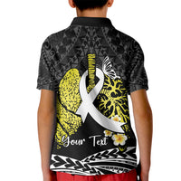 Personalised Polynesia World Lung Cancer Day Kid Polo Shirt Faith Hope Love