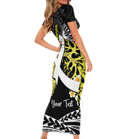 Personalised Polynesia World Lung Cancer Day Short Sleeve Bodycon Dress Faith Hope Love LT14 - Polynesian Pride
