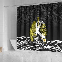 Polynesia World Lung Cancer Day Shower Curtain Faith Hope Love