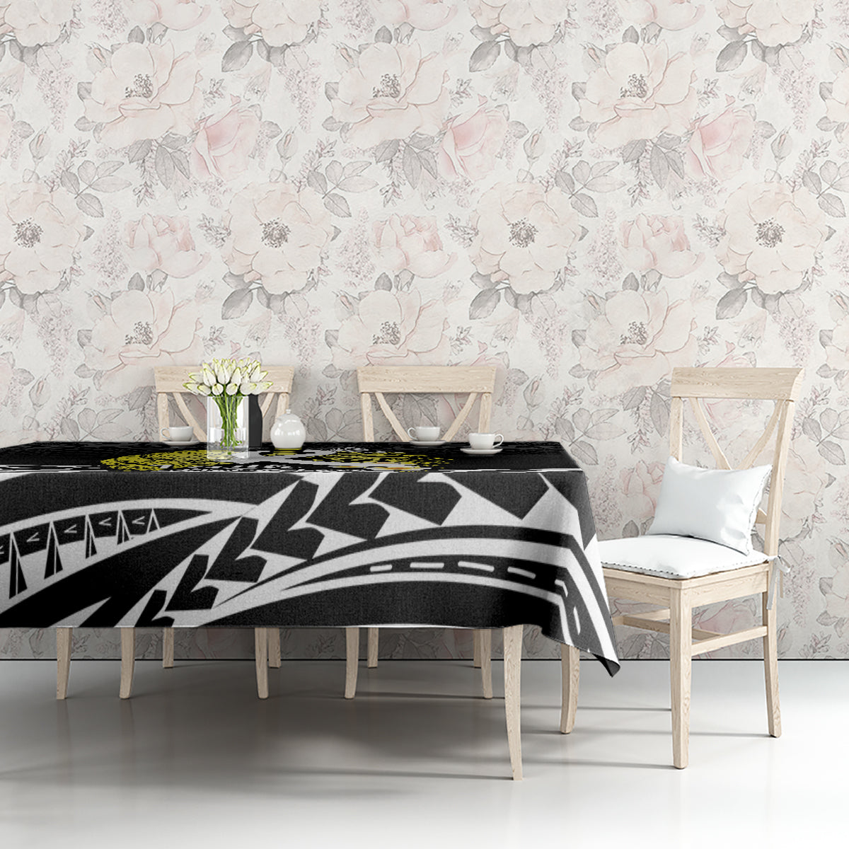 Polynesia World Lung Cancer Day Tablecloth Faith Hope Love