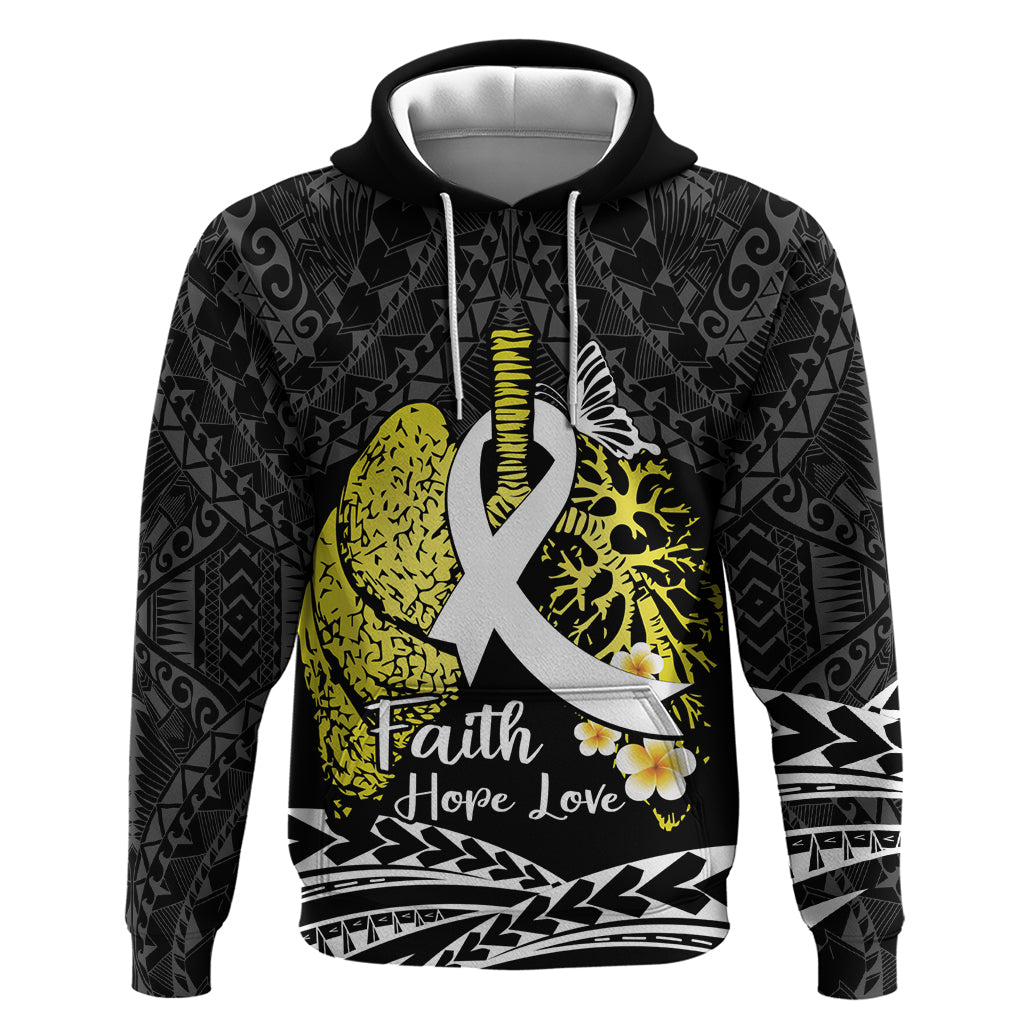 Personalised Polynesia World Lung Cancer Day Zip Hoodie Faith Hope Love