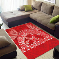 Personalised In September We Wear Red Area Rug Polynesia Blood Cancer Awareness